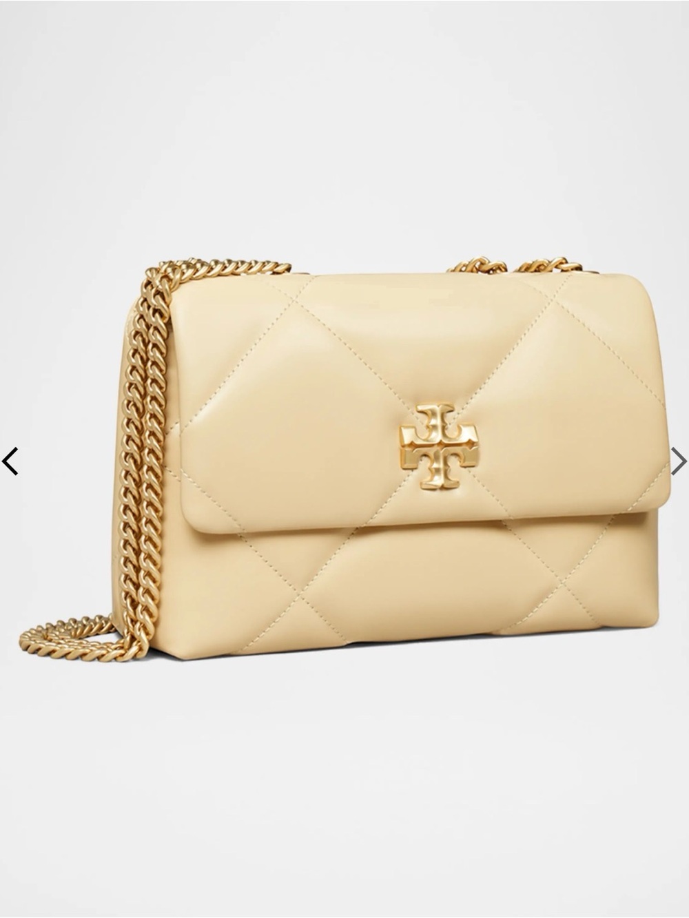 Tory Burch Quilted Shoulder Bag in Creamy Yellow with Gold Hardware - Picture 2 of 5